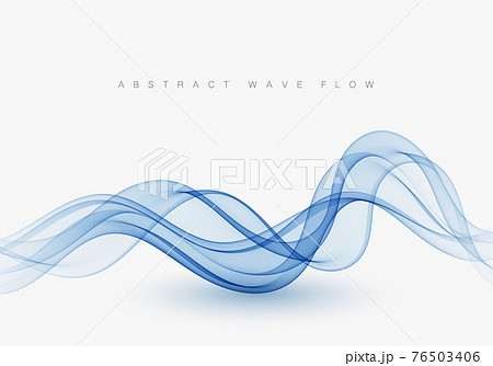 Smooth wavy blue lines in the form of abstract waves 76503406