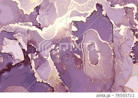 Purple, violet, and gold marble abstract background 76503711