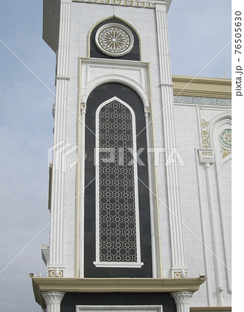 The Hazrat Sultan Mosque in Astana with blue cloudy sky Kazakhstan 76505630