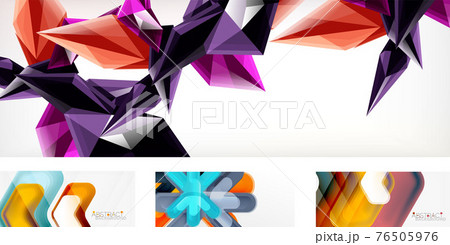 Vector abstract background set. Trendy modern geometric shapes 76505976