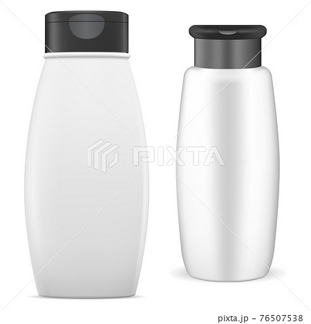 White shampoo bottle. Cosmetic package mockup White shampoo bottle. Cosmetic package mockup 76507538