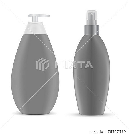 Cosmetic spray bottle mockup. Hair shampoo pump 76507539