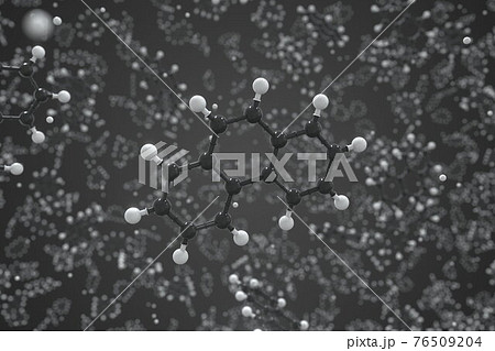 Phenanthrene molecule made with balls, scientific molecular model. Chemical 3d rendering 76509204