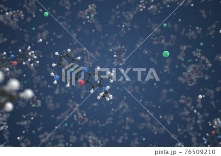 Cresyl violet molecule, scientific molecular model, 3d rendering Cresyl violet molecule, scientific molecular model, 3d rendering 76509210