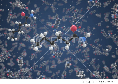 Polyamide 6 molecule, scientific molecular model, 3d rendering Polyamide 6 molecule, scientific molecular model, 3d rendering 76509491