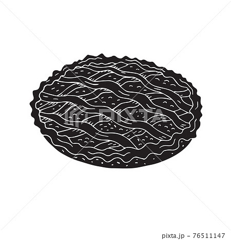Vector Hand Drawn Doodle Sketch Black Pie Tartのイラスト素材