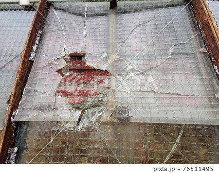 gun bullet broken window glass 76511495