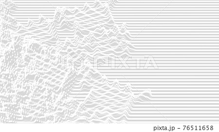 白黒のデジタルデータの波イメージ背景 76511658