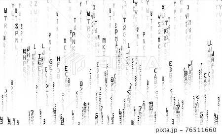 白黒の二進法のプログラミングイメージデジタル背景 76511660