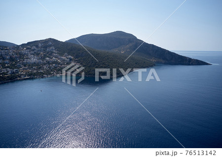 Beautiful view of the resort city on the sea in the mountains. 76513142
