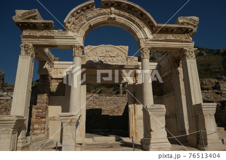 The Temple of Hadrian at Ephesus, Turkey. 76513404