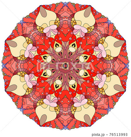 Colorful cute Mandalas. Decorative unusual round ornaments. 76513993