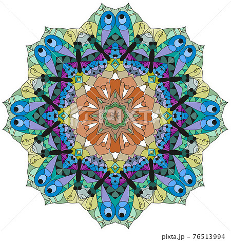 Colorful cute Mandalas. Decorative unusual round ornaments. Colorful cute Mandalas. Decorative unusual round ornaments. 76513994