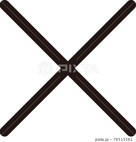 背後のイラストが目立つ線が細い黒いバツ印 no.02 76515561