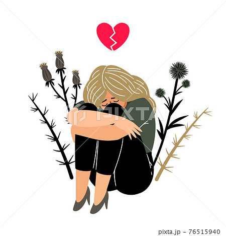 Crying girl with sad feeling Crying girl with sad feeling 76515940