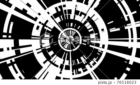 円形 プロシージャル アブストラクト モノクロ [別Verあり] 76516023