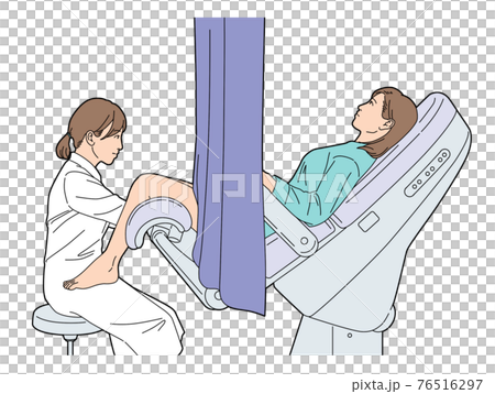人物イラスト 婦人科検診 子宮頸がん検査 女性のイラスト素材