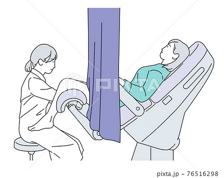 人物イラスト 婦人科検診 子宮頸がん検査 女性 シンプル 76516298