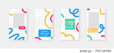 Social media template. Trendy editable social media stories template. Mockup isolated. Template design. Vector illustration. 76518466