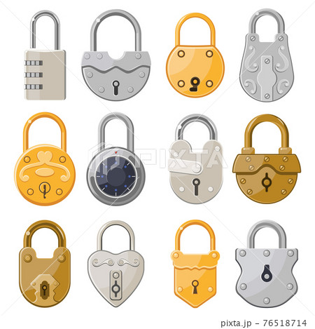 Locks, padlocks, vintage old or modern key lockers 76518714