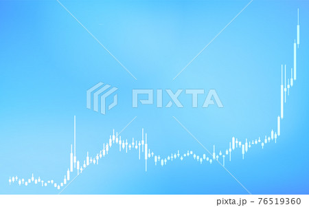 株やFXや仮想通貨に使われるローソク足チャート、上昇、青背景 株やFXや仮想通貨に使われるローソク足チャート、上昇、青背景 76519360