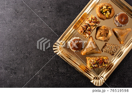 Assortment of Ramadan dessert baklava 76519598