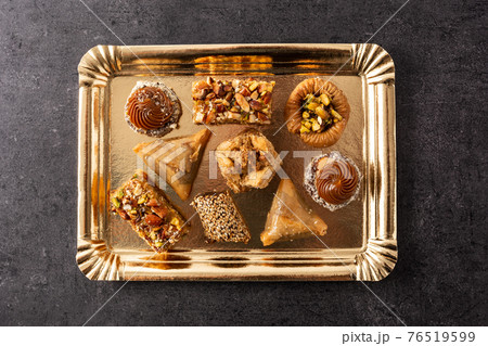 Assortment of Ramadan dessert baklava 76519599