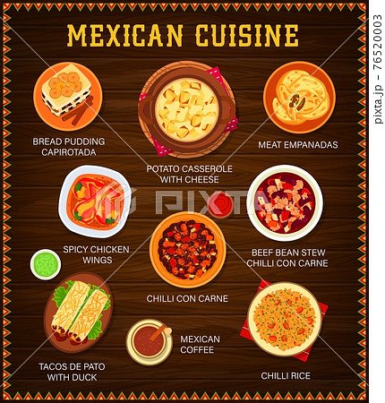 Mexican cuisine vector meals menu 76520003