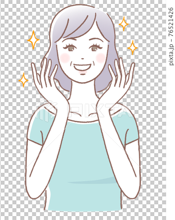 喜ぶ女性と美肌 76521426