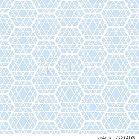 Seamless geometric hexagons and triangles blue pattern. 76522130
