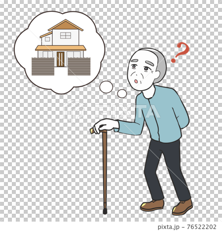 Dementia, an elderly man who cannot return 76522202