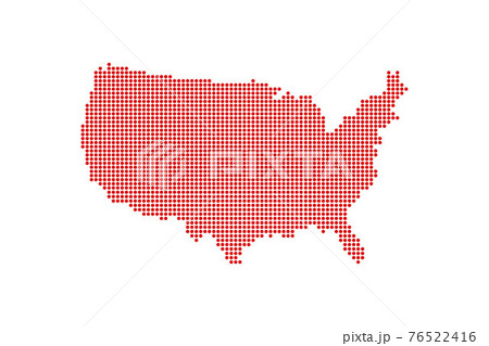 Dotted Style of red color United States map, white dotted USA map with shadows, vector, illustration, eps file 76522416
