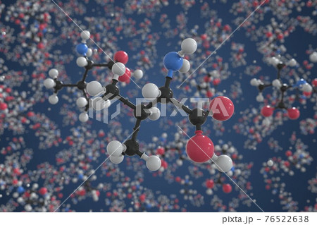 Valine molecule, ball-and-stick molecular model. Chemical 3d rendering Valine molecule, ball-and-stick molecular model. Chemical 3d rendering 76522638