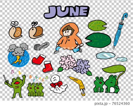 6月のイラストセットのイラスト素材 6月のイラストセットのイラスト素材