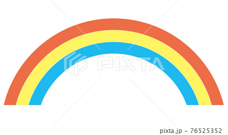 シンプルな3色の虹のアイコンイラスト 白背景のイラスト素材