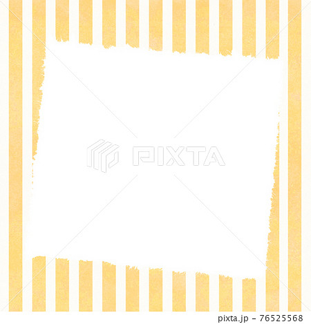 正方形　黄色ストライプと白いコピースペースの背景 76525568
