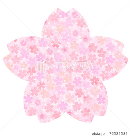 正方形 桜の形 カラフルな桜柄のイラスト素材