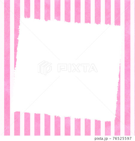 正方形　ピンクストライプと白いコピースペースの背景 76525597