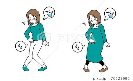 尿漏れをした女性のイラスト 76525996