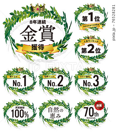 フレーム　立体的な月桂樹の冠　ベクターイラスト 76528281