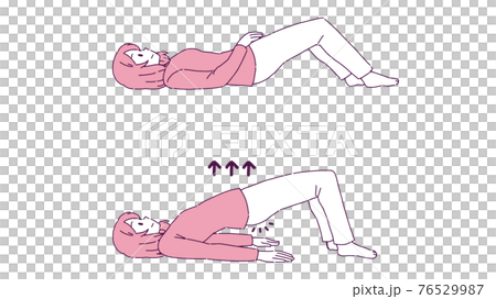 骨盤底筋体操をする女性のイラスト 76529987