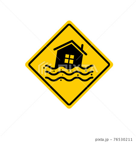 flooding house icon illustration vector on white background	 76530211