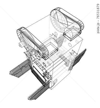 Powerful Press. Vector 76531879