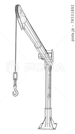 Davit or crane for boat. Vector 76531892