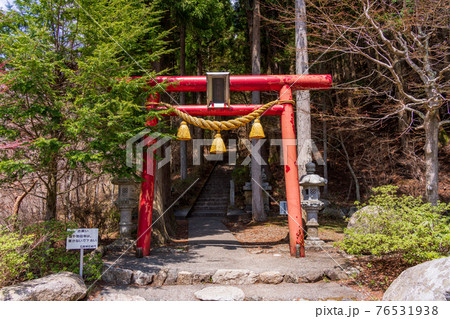 （山梨県）山中湖村の石割神社・鳥居 76531938