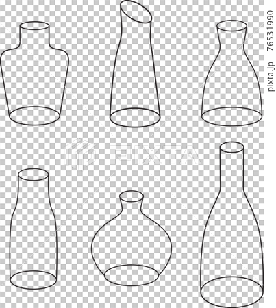 Vector set of vase, bottle and glass container line drawing Vector set of vase, bottle and glass container line drawing 76531990