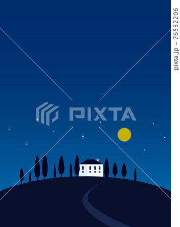 オルチャ渓谷 val d'orcia トスカーナ toscana 夜 満月 星 オルチャ渓谷 val d'orcia トスカーナ toscana 夜 満月 星 76532206