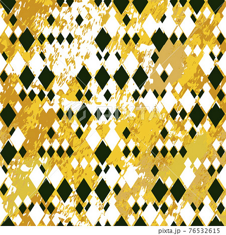 Yellow and black colored Geometric vector seamless pattern 76532615