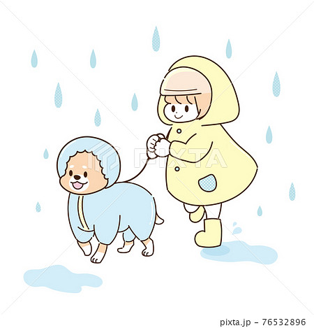 雨の中のお散歩 76532896