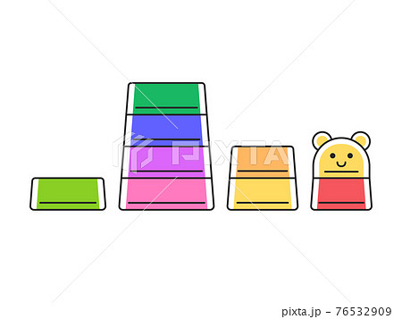 カップタワーの玩具のイラスト　知育玩具 76532909
